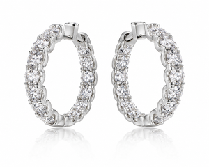 VERA Diamonds Lab-Grown Diamond Hoop Earrings 2.20 CTW 18 mm 14K White Gold