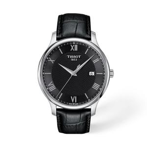 Tissot Tradition Quartz 42 mm Black Dial Black Leather Strap [T063.610.16.058.00]