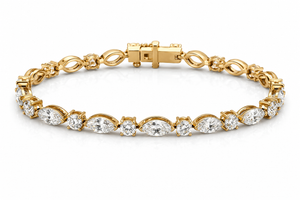 VERA Diamonds™ Florian Marquise Lab-Grown Diamond Bracelet 7.46 Carat 14K Yellow Gold 7"