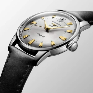 Longines Official Black Calfskin Leather Strap And Clasp 18 mm / 16 mm – For Conquest Heritage L16114522, L16114752