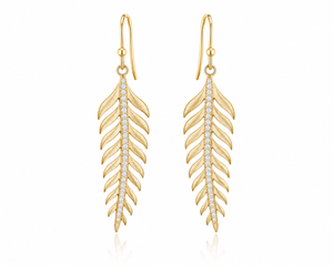 VERA Palm Royale™ Diamond Drop Earrings 1.80 Carats 14K Gold