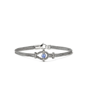 John Hardy Icon Bracelet Sterling Silver with Tanzanite & Diamonds 3.6mm [BUS9731812TZDI]