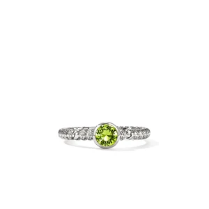 John Hardy Heishi Gem Ring Sterling Silver with 5 mm Peridot, 2.2 mm Band [RBS430311PE]