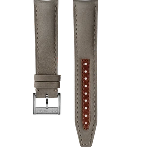 Hamilton H6004331021 20mm grey cow leather strap with grey stitching and stainless steel pin buckle