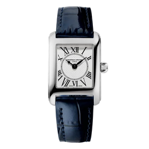 Frédérique Constant Classics Carrée Ladies 30 × 21 mm Silver Dial Blue Leather Strap [FC-200MC26]