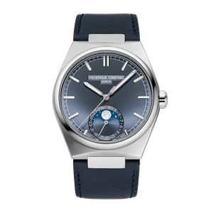 Frédérique Constant Highlife Moonphase Date Manufacture 39 mm Midnight-Blue Dial Blue Leather & Steel Bracelet [FC-716BL3NH6]