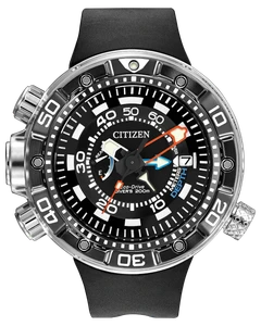 Citizen Promaster Aqualand Eco-Drive Depth Meter 53 mm Black Dial Strap [BN2029-01E]