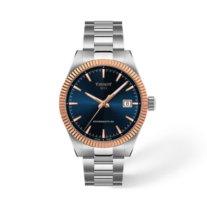 Tissot Gentleman Gold Bezel Powermatic 80 38 mm Blue Dial 18K Rose Gold [T934.807.41.041.00]