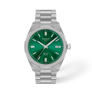 Tissot PRC 100 Solar 39 mm Green Dial Stainless-Steel Bracelet [T151.422.11.091.00]