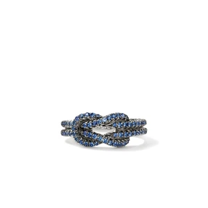 John Hardy Limited Edition Love Knot Ring Sterling Silver & Blue Sapphires 8.5 mm [RBS9010404BSP]
