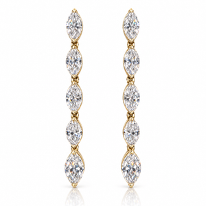 VERA Diamonds 6.00 CTW Marquise Lab-Grown Diamond Drop Earrings in 14K Yellow Gold, 48.5 mm 