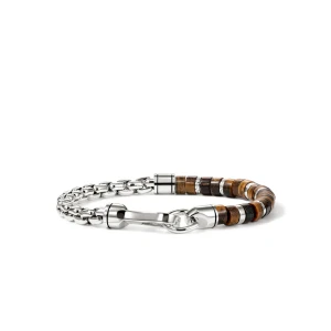 John Hardy Heishi Chain Bracelet, Sterling Silver, Tiger Eye, 6MM [BUS290271TE]