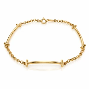 10K Yellow Gold Three-Bar Station Bracelet 7.5″ [B42]