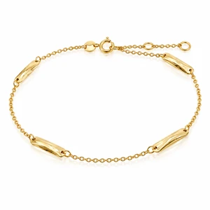 10K Yellow Gold Four-Bar Adjustable Bracelet 6.5–7.5″ [B041A]