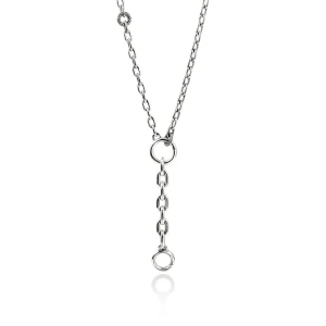 John Hardy Oval Link Charm Ring Necklace Sterling Silver 5 mm, 18–21 Inches [NB97311]