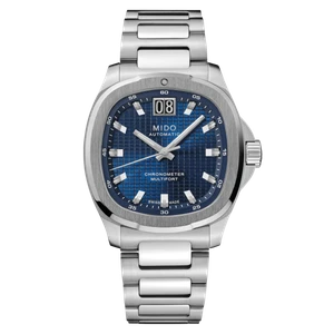 Mido Multifort TV Big Date Chronometer Automatic 40 mm Blue Waffle Dial Steel Bracelet [M049.567.11.041.00]