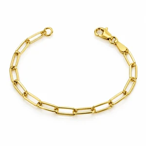 Yellow Gold Paperclip Bracelet 4.3 mm, 7.5″ – 10K or 14K [PACL-03BR]