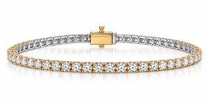 VERA Diamonds Eterna 2.90 Carat Lab-Grown Diamond Tennis Bracelet 14K Two-Tone Gold 17.5 cm [LG8Y5025]