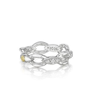 SILVER/18 KARAT YELLOW GOLD 0.33CT DIAMOND Stack Ring SILVER/18 KARAT YELLOW GOLD 0.33CT DIAMOND Stack Ring