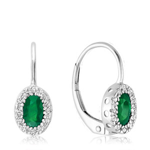 EMERALD & DIAMOND EARRING  #13-041001EM EMERALD & DIAMOND EARRING  #13-041001EM