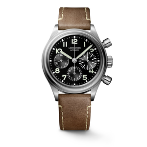 Longines Avigation BigEye Automatic Chronograph Black Dial Brown Leather Strap 41 mm [L2.816.4.53.2]
