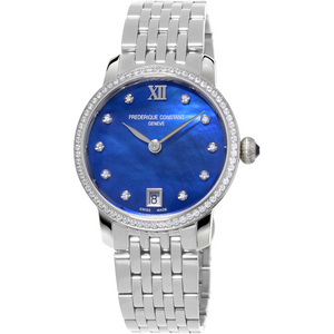 FREDERIQUE CONSTANT LADIES SLIMLINE, BLUE MOTHER OF PEARL DIAL FREDERIQUE CONSTANT LADIES SLIMLINE, BLUE MOTHER OF PEARL DIAL