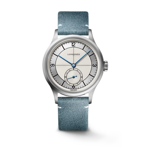 Longines Heritage Classic Sector Dial Automatic Opaline Ivory Dial Blue Leather Strap 38.50 mm [L2.828.4.73.2]