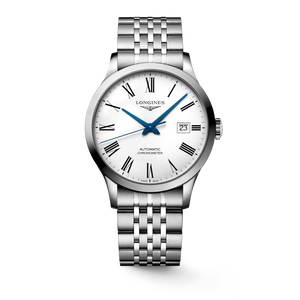 Longines Record Automatic White Matt Dial Stainless Steel Bracelet 40 mm [L2.821.4.11.6]