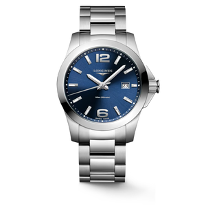 Longines Conquest Quartz Blue Lacquered Dial Stainless Steel Bracelet 41 mm [L3.759.4.96.6]