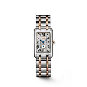 Longines DolceVita Quartz 20.8 × 32 mm Silver Flinqué Dial Two-Tone Stainless Steel & 18K Rose Gold Cap Bracelet [L5.255.5.71.7]