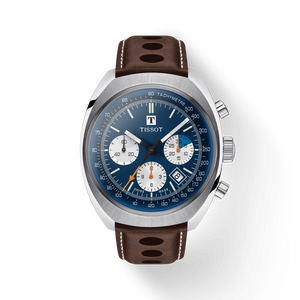 Tissot Heritage 1973 Chronograph T124.427.16.041.00 blue dial front view
 Tissot Heritage 1973 Chronograph T124.427.16.041.00 blue dial front view