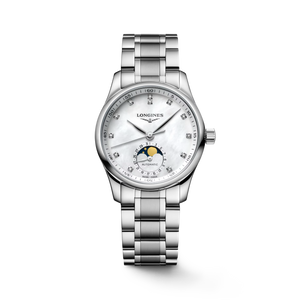 Longines Master Collection Automatic Moonphase Mother-of-Pearl Diamond Dial Stainless Steel Case & Bracelet 40 mm [L2.409.4.87.6]
