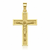 Yellow Gold Textured Crucifix Pendant 42.4 mm – 10K, 14K or 18K [N1304]