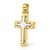 Italian 14K or 18K Two-Tone Gold Cross Pendant by UnoAErre [N1453]