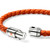 John Hardy Braided Orange Leather Bracelet 6mm Sterling Silver [BU98688OR]