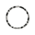 Full Heishi bracelet flat layout: sterling silver, onyx beads and diamond focal station