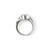 Side view of JH Lovestruck sterling silver ring with bezel-set lab-grown diamond 2.5 TCW