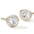 Close-up detail of lab-grown diamond bezel setting on gold Lovestruck studs