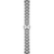 Bracelet close-up of polished stainless steel links and butterfly clasp