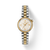 Tissot Desir 28 mm front view with white mother-of-pearl dial and Yellow-gold PVD case & bracelet