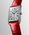 Longines DolceVita Quartz 23.30 × 37 mm Silver Flinqué Diamond Dial Stainless Steel Case Red Alligator Strap [L5.512.0.71.5]