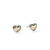 John Hardy JH Essential Heart Stud Earrings – Sterling Silver & 14k Yellow Gold [EZZ98967]