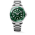 Front view of Longines HydroConquest 42 mm [L3.788.4.06.6] with green lacquered dial and matching ceramic bezel.
