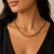 Italian Gold Collection Hollow Byzantine Chain Necklace 4 mm Yellow Gold [N517]