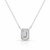 VERA Classic Emerald-Cut Lab-Created Diamond Solitaire Pendant Necklace 14K White Gold [TJ6129PC]