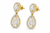 VERA Couture Pear Shape Diamond Drop Earrings 2.50 CTW Lab-Created Diamonds 14K White & Yellow Gold