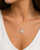 VERA Signature Oval Halo Lab-Grown Diamond Pendant 0.38 Carats 14K White Gold 16"