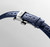Longines Master Collection L2.449.4.87.2 30mm automatic watch with white mother-of-pearl dial, diamond hour markers and blue alligator leather strap.