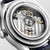 Longines Master Collection L2.449.4.87.2 30mm automatic watch with white mother-of-pearl dial, diamond hour markers and blue alligator leather strap.