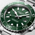 Longines HydroConquest L3.769.4.06.6 42mm Swiss quartz dive watch with green sandblasted dial, green unidirectional rotating bezel, and stainless steel bracelet.
